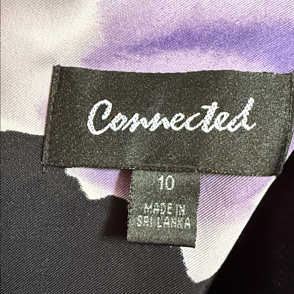Connected Apparel Purple and Black Floral Sleeveless Dress - Picture 4 of 4